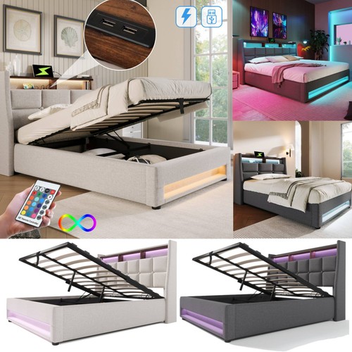 Polsterbett mit usb led - mit,