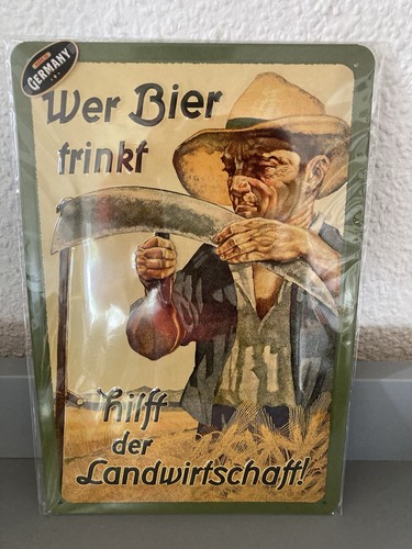 Blechschild wer bier trinkt - bier,