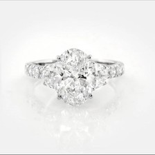 Ring 18 kt Weißgold 3,10 ct E VS1 4.21ct. tw. Diamant (Synthetisch Hergestellt)