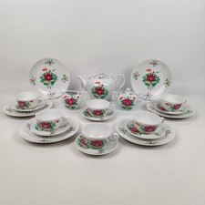 AH Vintage Porzellan Teeservice für 6 Personen – Ostfriesenrose Dekor