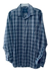 CENTERLINE Hemd, grau blau weiß kariert, Gr. 43/44 - XL