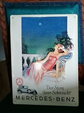 Mercedes Benz Blechschild Retro Reklame sehr groß Stern ihrer Sehnsucht vintage