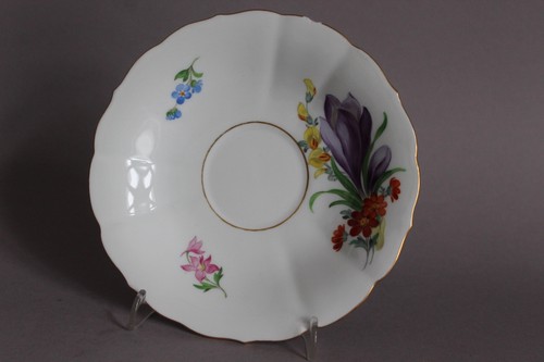 Meissen bunte blume untertasse - meissen,