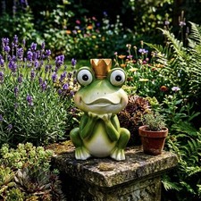 Frosch mit Krone Dekofigur