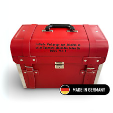 Roter Leder Werkzeugkoffer | Elektriker | Werkzeugtasche Profi | Made in Germany