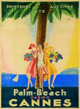 CANNES Vintage Retro Reise und Eisenbahn Druck Poster Wandbild Bild A4+