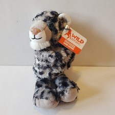 Wild Republic Huggers Schneeleopard Stofftier Druckknopfband Armbänder 6 Zoll Kinder neu Etikett