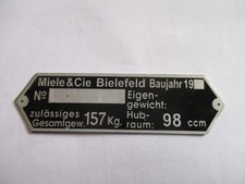 Plate Type Plate ID Miele