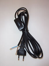 Euro-Anschlussleitung, Eurostecker mit Schalter, 3m schwarz - 2 polig - AM21036