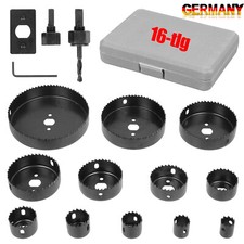 16tlg profi Lochsäge Holz Bohrkrone Dosenbohrer Kreisschneider Set Ø19-127mm DE