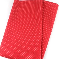 Beschichtete Baumwolle Reststück uni  rot Tupfen 155 x 150 cm