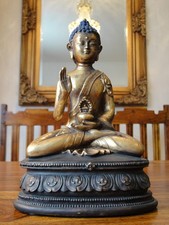 Buddha Statue Skulptur Figur Buddhafigur Gold Edel Antik Stil Deko Asien Indien