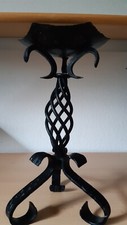 Kerzenständer aus handgeschmiedetem schwarzem Stahl Höhe 31cm