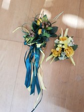 2 x Kerzenringe grün-gelb für Stabkerzen