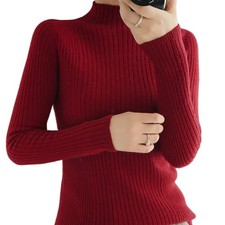 Damen Rollkragen Pullover Feinstrick Pulli langarm warm weich NEU
