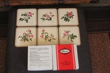 Pimpernel 6 Untersetzer Coasters Redoute Rose Kork Rosen