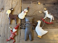6 Alte Maileg Weihnachtsbaum Anhänger  Reh Gans Bär ..
