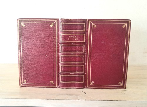 Antique holy bible book - bible, &