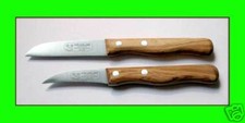 2 Messer aus Solingen Olivenholzgriff Rostfrei Handabzug Schälmesser Kochmesser 