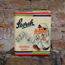 ***VINTAGE BLECHDOSE*STORCK*SCHOKOMINT*GROßE BONBONDOSE*MID CENTURY***
