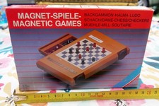 7 in 1 Magnet Spiele Magnetic Games Vintage Spiel Schach Halma Ludo Mühle in OVP