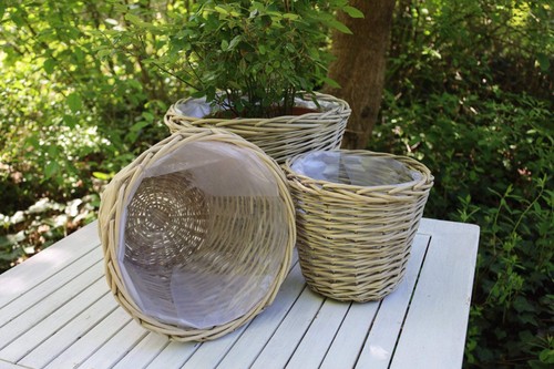 Pflanztopf aus rattan 3er - pflanztopf,