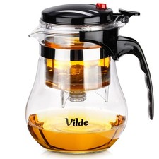 Teekanne Teebereiter Teesieb Glas mit Siebeinsatz und Tee-Filter 1.15L