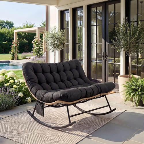 Doppel schaukelsessel rattan - schaukelsessel,