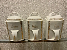 schöne alte große Vorratsdosen, Firma Beyer & Bock, antik, 21,5 cm