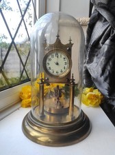 ANTIKE JAHRESUHRENFABRIK ? JUBILÄUMS SCHEIBENPENDELUHR 4 RESTAURIEREN 1906 ETIKETT