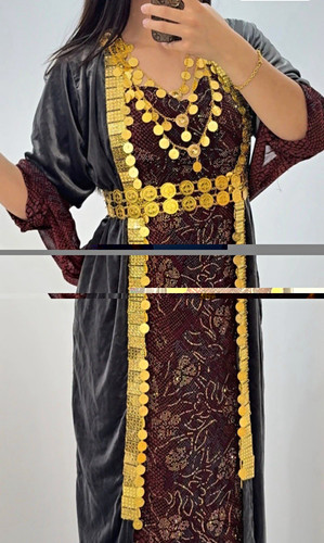 Damen samt kaftan - damen, samt-kaftan