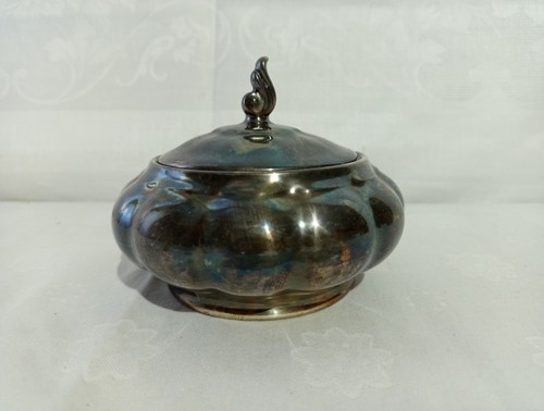 Art deco zuckerdose versilbert - art,