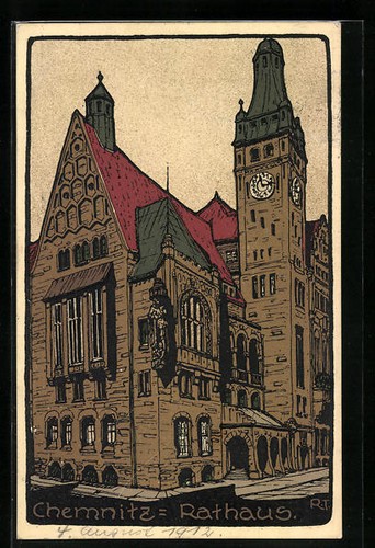 Steindruck chemnitz blick - steindruck-ak, chemnitz,
