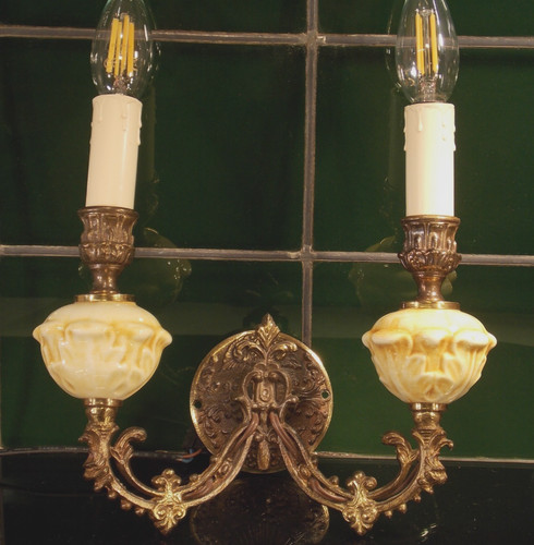 Antik wandlampe messing - antik,