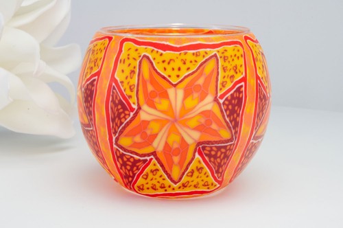 Leuchtglas 311 red star ø11cm - red,