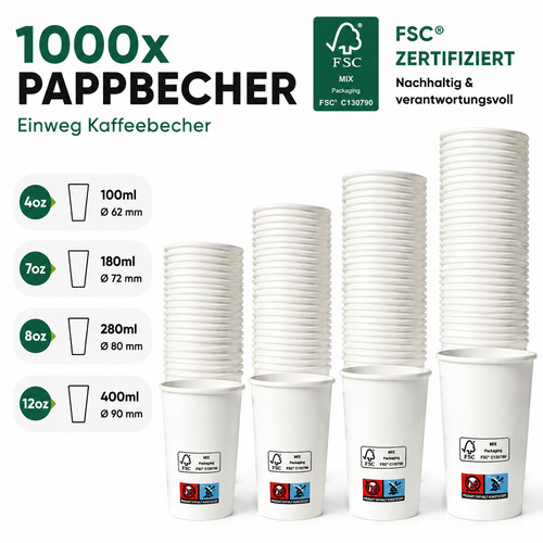 1000 kaffeebecher 8 oz - 1000,