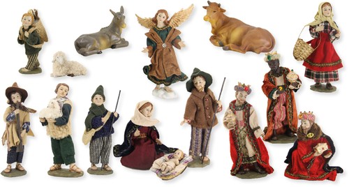 Krippenfiguren set teilig - krippenfiguren, 15-teilig