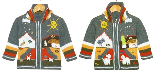Kinder strickjacke grau - kinder, bunt