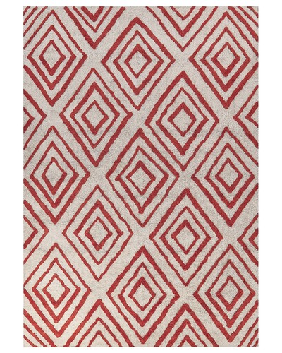 Teppich baumwolle weiß rot - teppich,