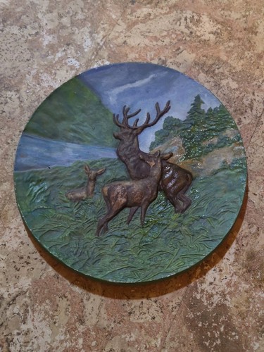 Wandbild jagdmotiv aus gips - wandbild,