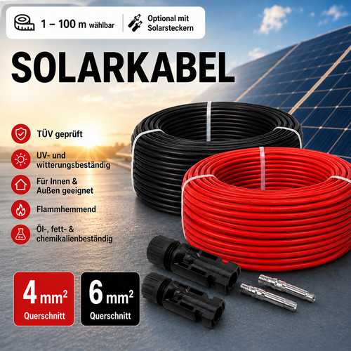 Solarkabel solarleitung 4mm - solarkabel, 4mm²