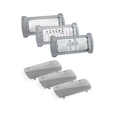 Nicer Dicer Fun Reiben Raspel Reib-Einsätze grob fein Julienne grau Set 3-tlg