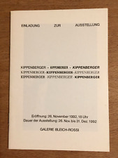 Martin Kippenberger: Einladung zur Ausstellung 26.11.1992 Galerie Bleich-Rossi