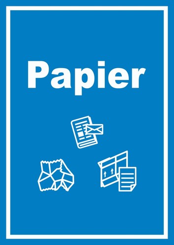 Papier mülltrennung schild - papier,