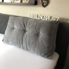 Rücken Kissen 60 x 100 x 20 cm groß grau gesteppt von Björn&Schiller