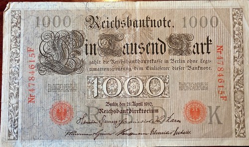 Original reichsbanknote 1000 - original,