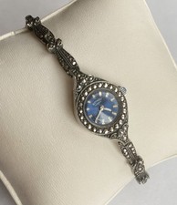 ROTARY SWISS MADE Armbanduhr mit Markasiten 925 Silber  Handaufzug  (3354)