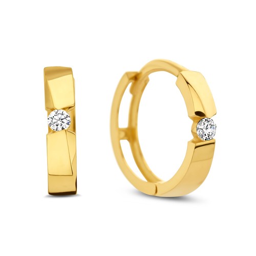 Klappcreolen zirkonia 585 gold - zirkonia,