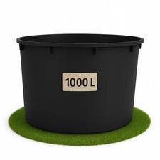 Regentonne 1000 Liter, Regenfass XXL, Regenwassertank aus schwarzem Kunststoff