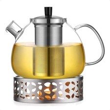 Teekanne 1,5L Glas, Edelstahl